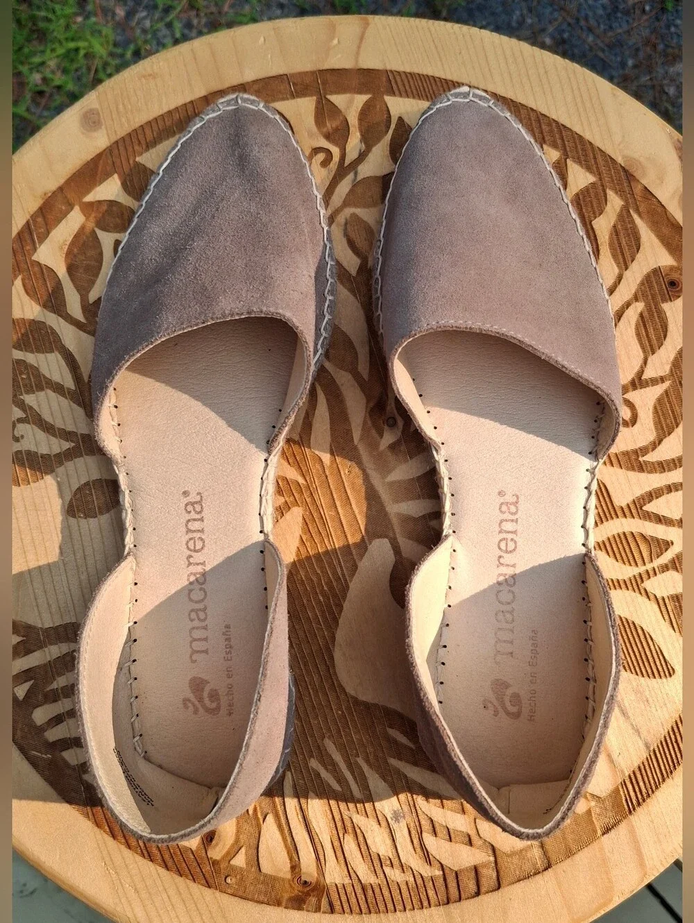 Macarena Brown Suede D'Orsay Slip-On Espadrille Flats Sandals Size 38/7.5